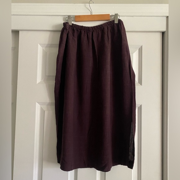 Eileen Fisher Purple Women's Linen Skirt - Picture 2 of 2